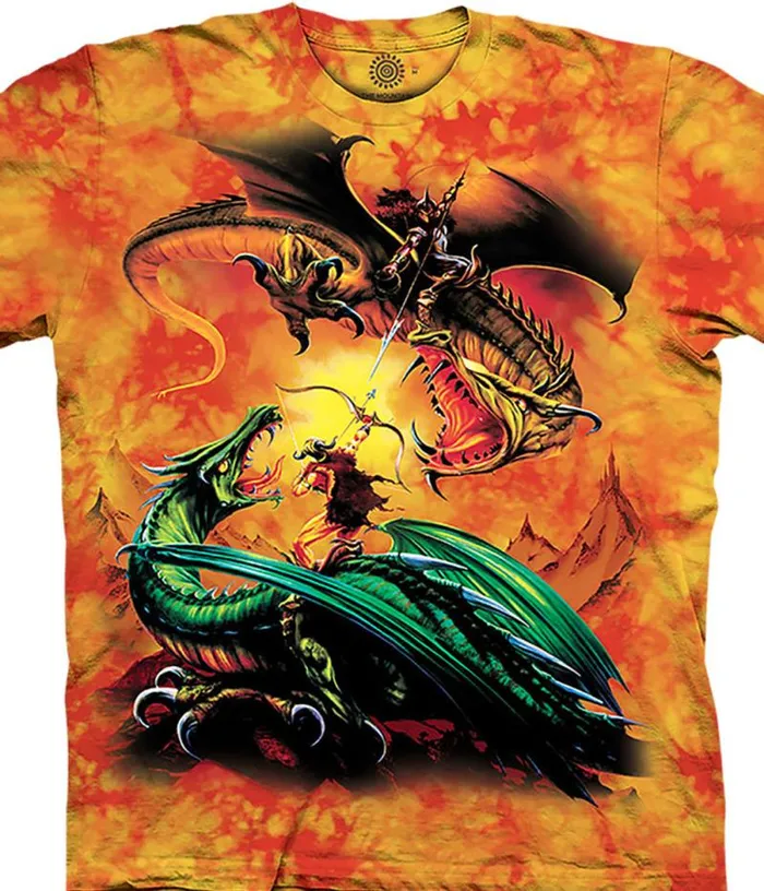 Liquid Blue TShirt Men The Duel Classic Cotton TShirt