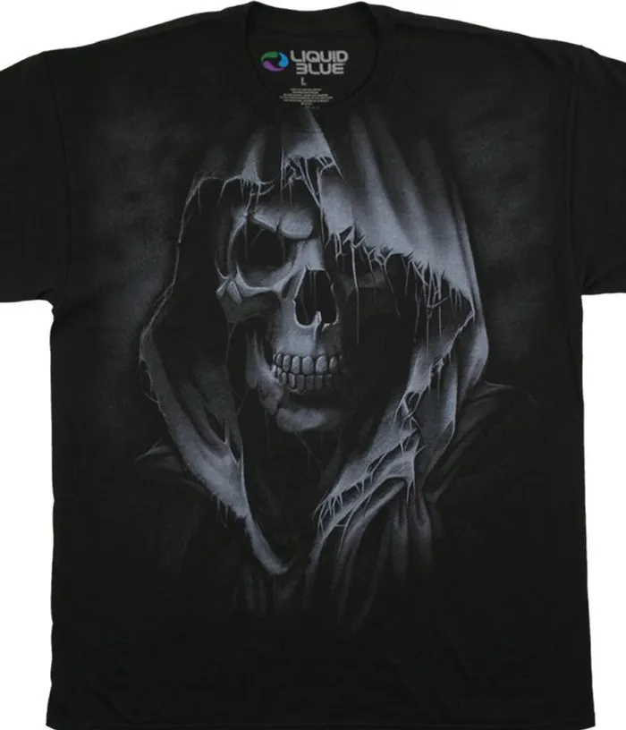 Liquid Blue TShirt Men The Reaper Black TShirt