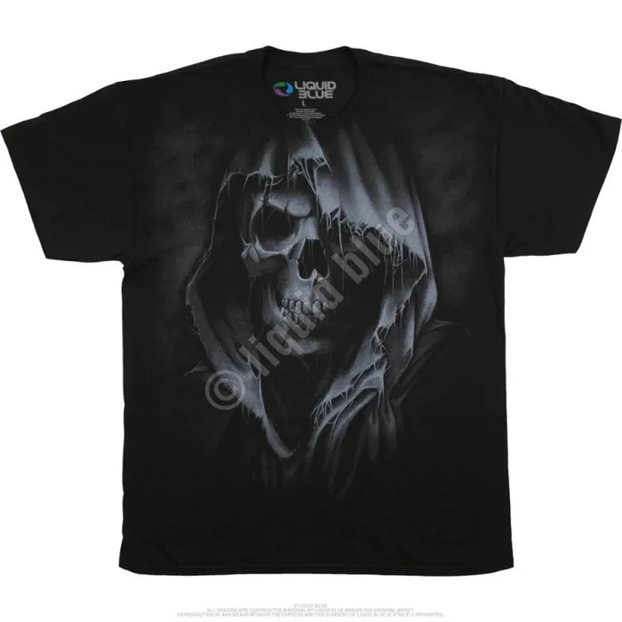 Liquid Blue TShirt Men The Reaper Black TShirt