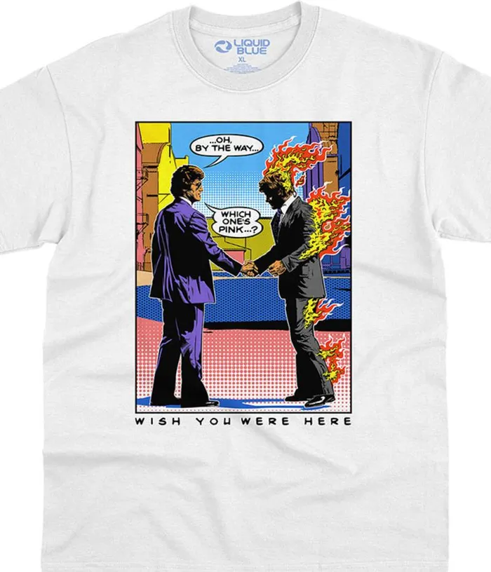Liquid Blue TShirt Men WYWH Pop Art White TShirt