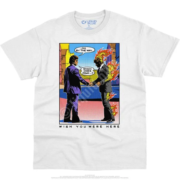 Liquid Blue TShirt Men WYWH Pop Art White TShirt