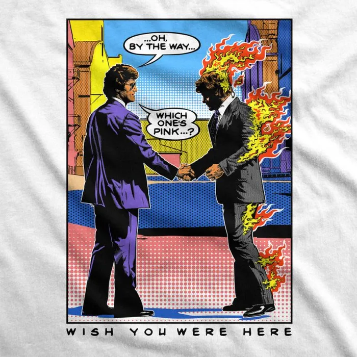 Liquid Blue TShirt Men WYWH Pop Art White TShirt