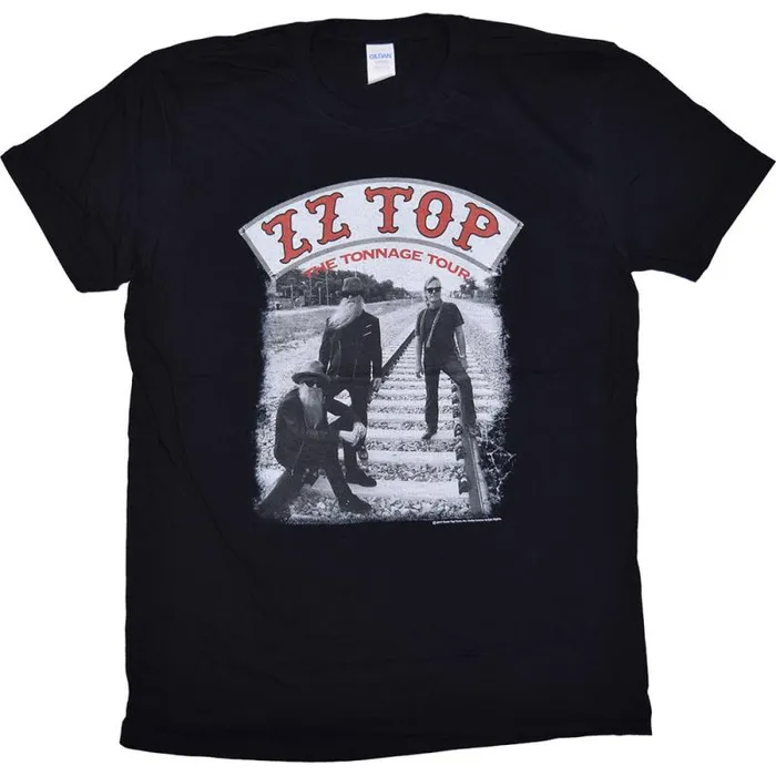 Liquid Blue TShirt Men ZZ Top Tonnage Tour Black TShirt