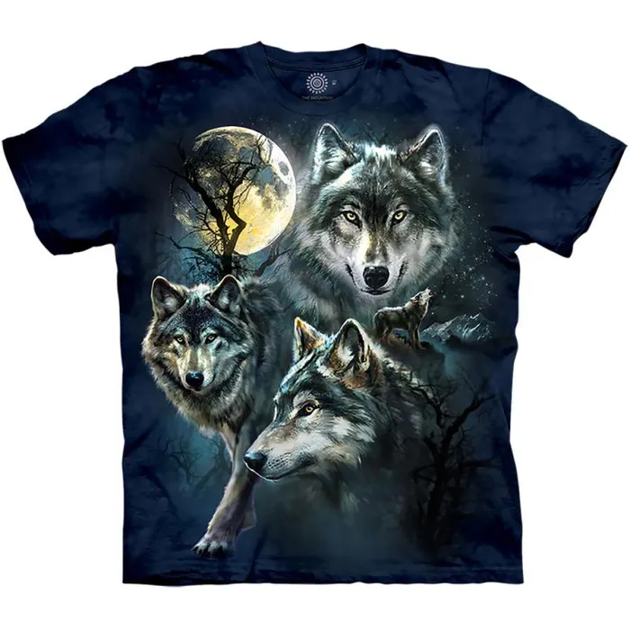 Liquid Blue Youth Kids Moon Wolves Collage Kids039 TShirt