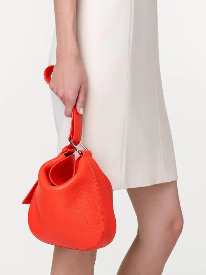 Little Anna Hobo In Alcecalf Leather Tangerine Women Akris Shoulder Bags