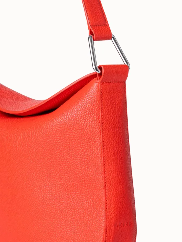 Little Anna Hobo In Alcecalf Leather Tangerine Women Akris Shoulder Bags