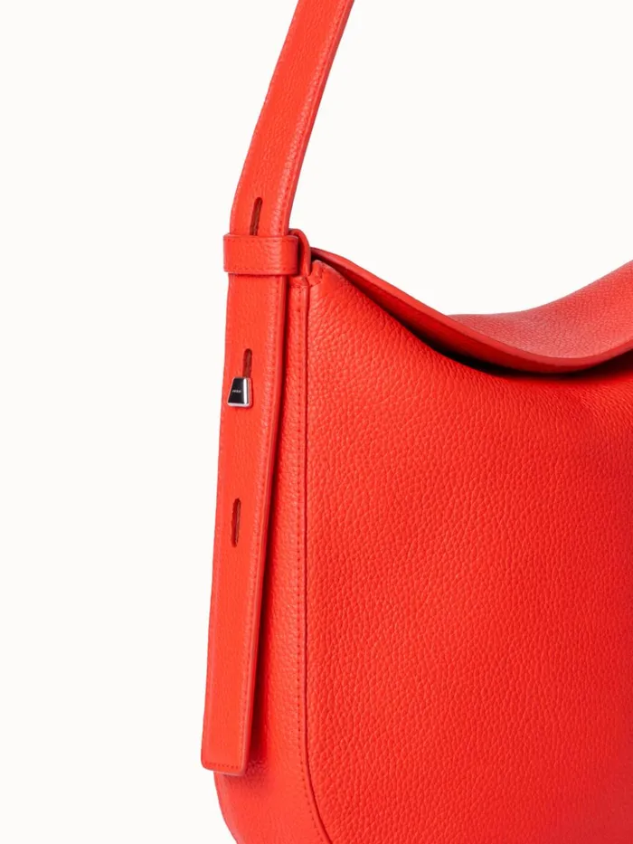 Little Anna Hobo In Alcecalf Leather Tangerine Women Akris Shoulder Bags