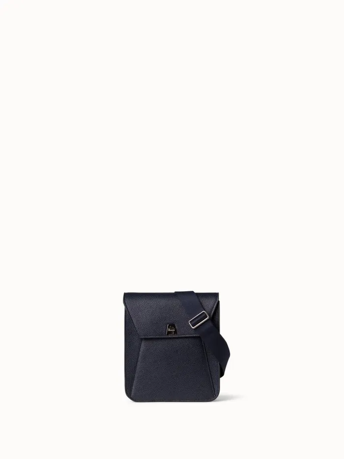Little Anouk Messenger In Calf Leather Denim Women Akris Crossbody Bags