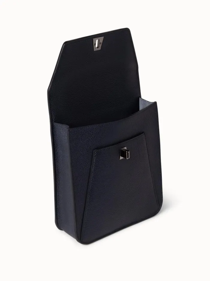 Little Anouk Messenger In Calf Leather Denim Women Akris Crossbody Bags