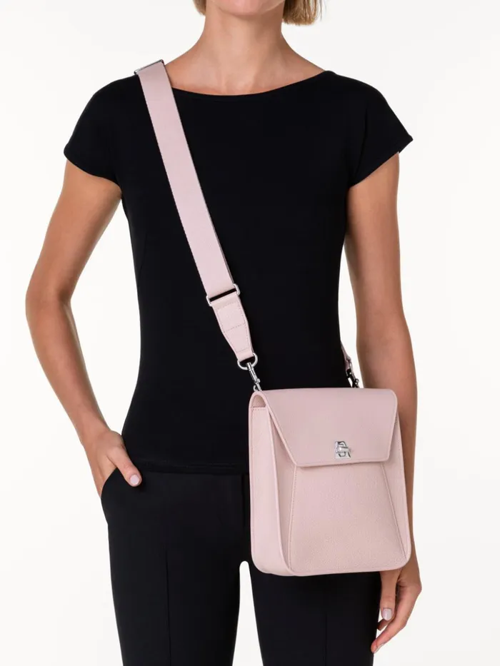 Little Anouk Messenger In Calf Leather Pale Rose Women Akris Mini Bags