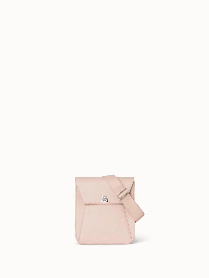 Little Anouk Messenger In Calf Leather Pale Rose Women Akris Mini Bags