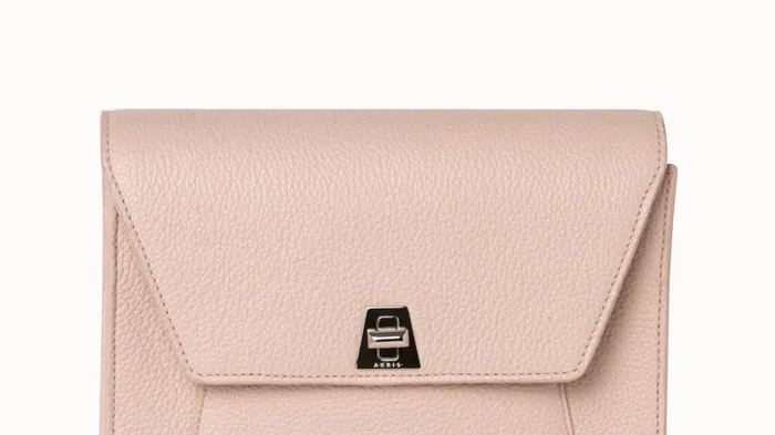 Little Anouk Messenger In Calf Leather Pale Rose Women Akris Mini Bags