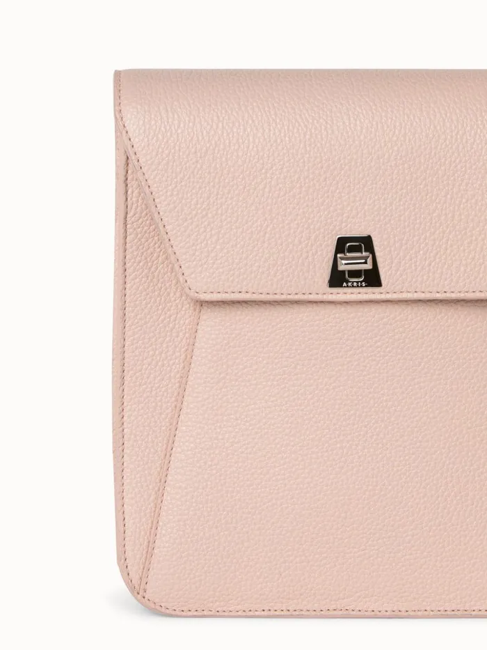 Little Anouk Messenger In Calf Leather Pale Rose Women Akris Mini Bags