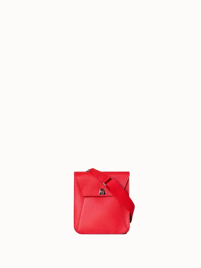 Little Anouk Messenger In Calf Leather Scarlet Women Akris Crossbody Bags