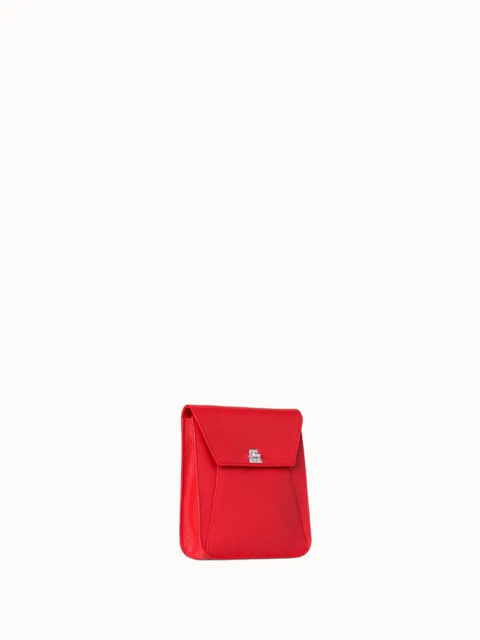 Little Anouk Messenger In Calf Leather Scarlet Women Akris Crossbody Bags