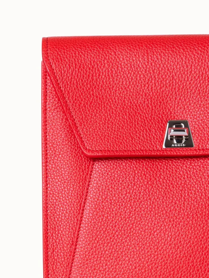 Little Anouk Messenger In Calf Leather Scarlet Women Akris Crossbody Bags