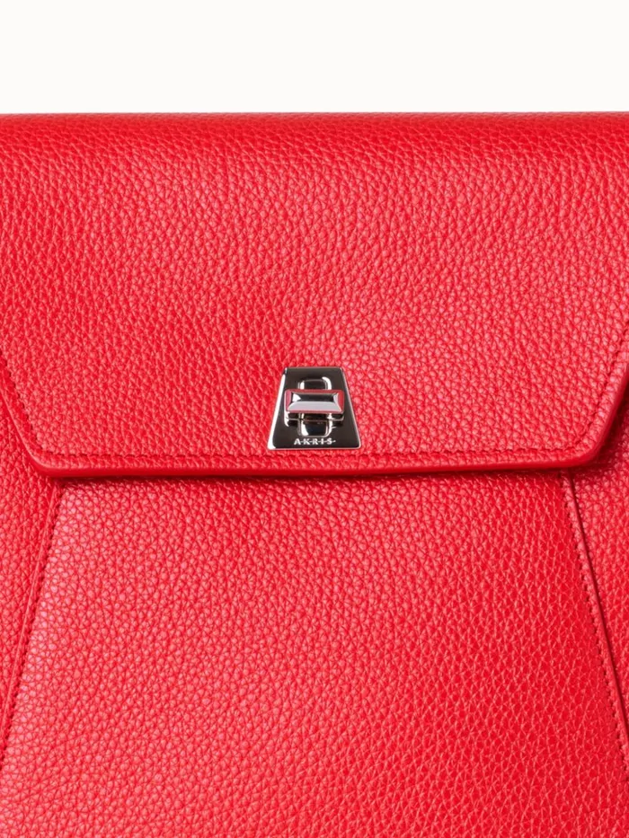 Little Anouk Messenger In Calf Leather Scarlet Women Akris Crossbody Bags