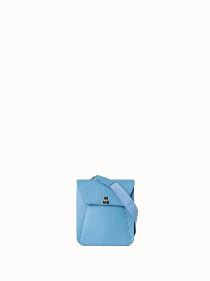 Little Anouk Messenger In Calf Leather Sky Women Akris Messenger Bags