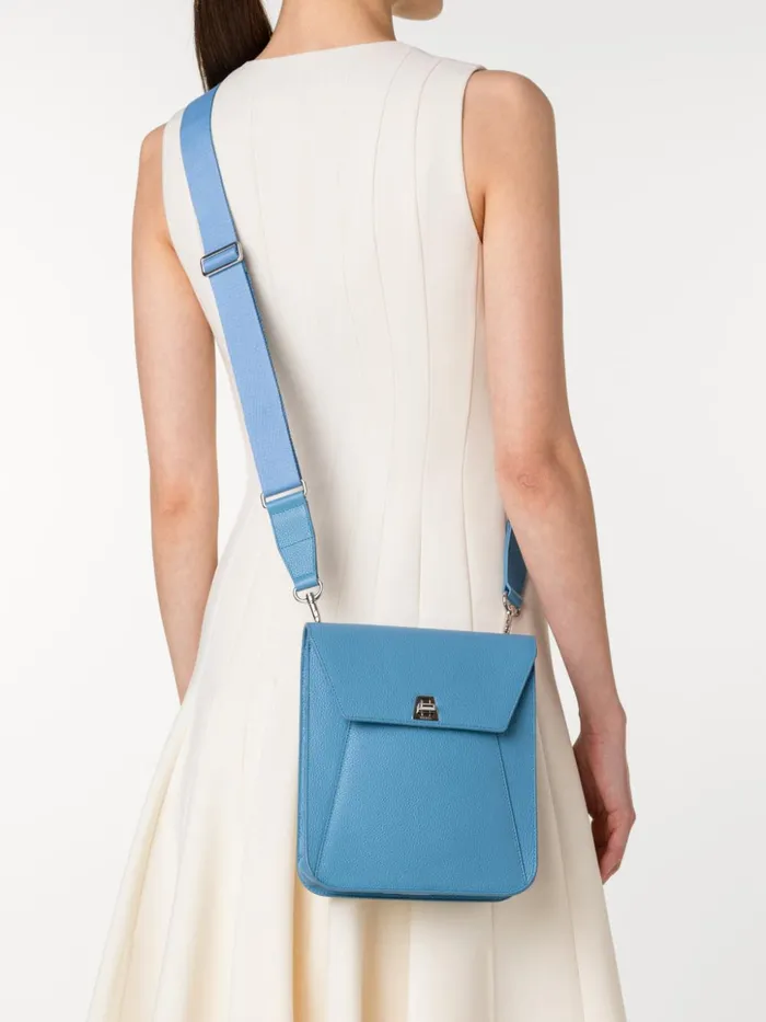Little Anouk Messenger In Calf Leather Sky Women Akris Messenger Bags