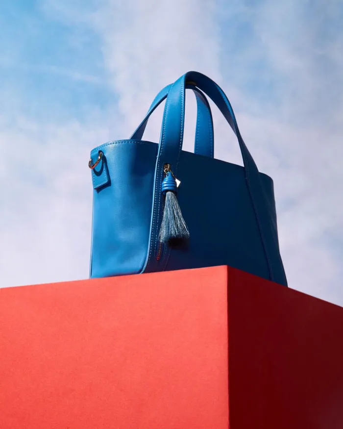 Little Handbag In Softcalf Peacock Women Akris Top Handle Bags