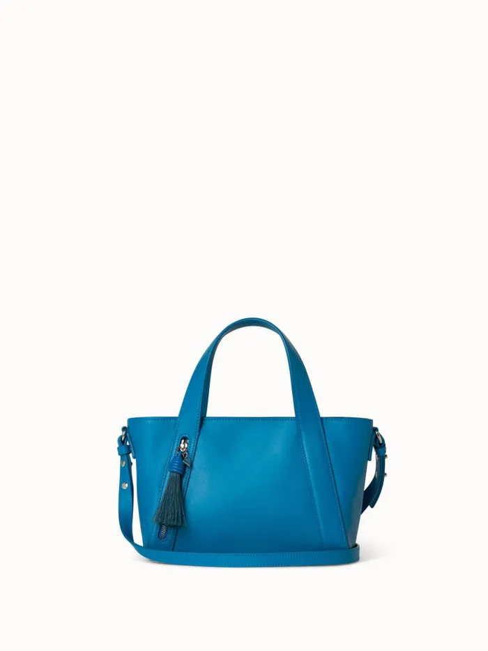 Little Handbag In Softcalf Peacock Women Akris Top Handle Bags