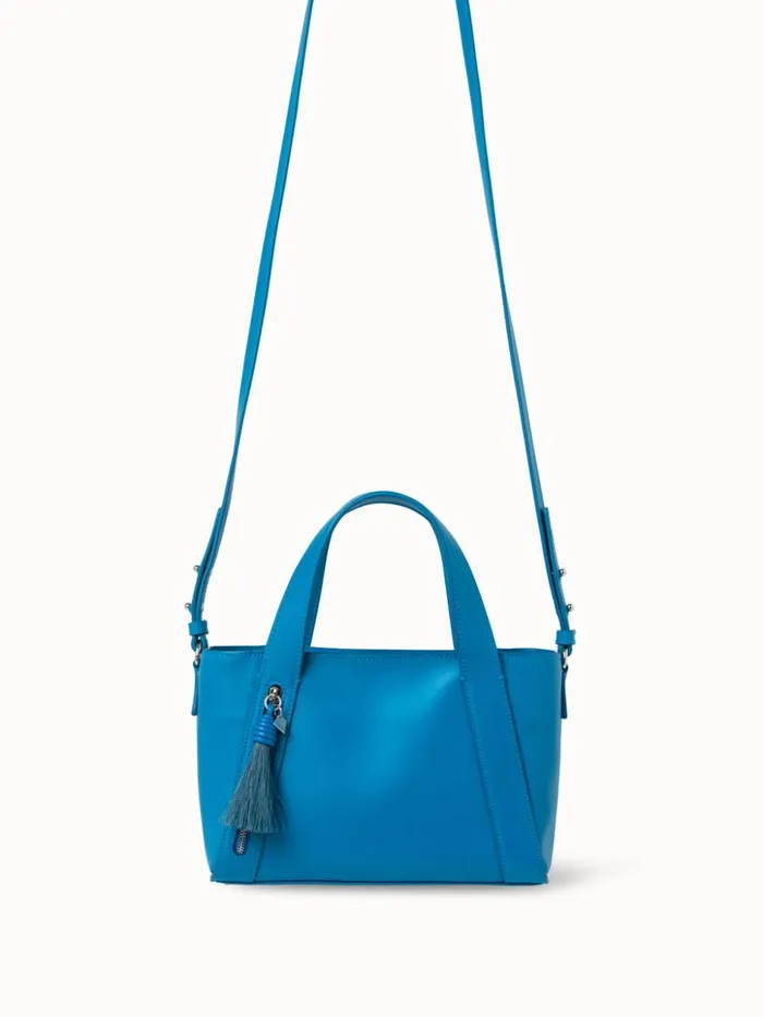 Little Handbag In Softcalf Peacock Women Akris Top Handle Bags