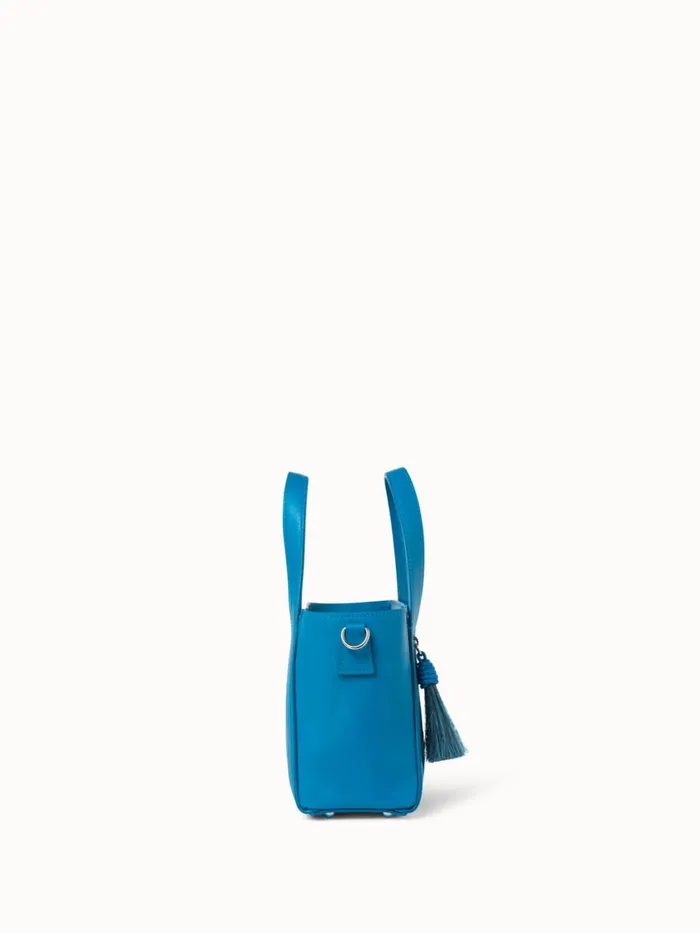 Little Handbag In Softcalf Peacock Women Akris Top Handle Bags