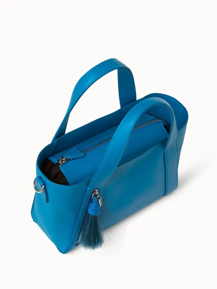 Little Handbag In Softcalf Peacock Women Akris Top Handle Bags