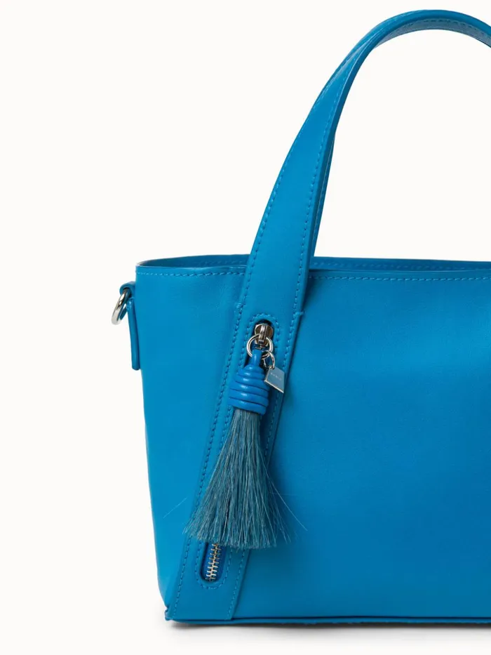 Little Handbag In Softcalf Peacock Women Akris Top Handle Bags