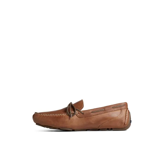 Loafers and Oxfords Men Sperry Davenport Deboss Leather 1Eye Driver Medium Beige