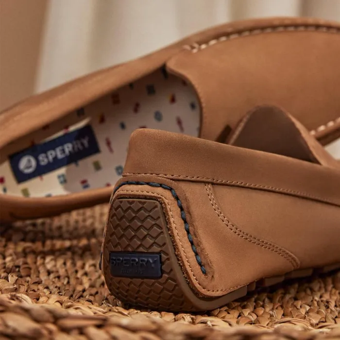 Loafers and Oxfords Men Sperry Davenport Nubuck Venetian Driver Bone