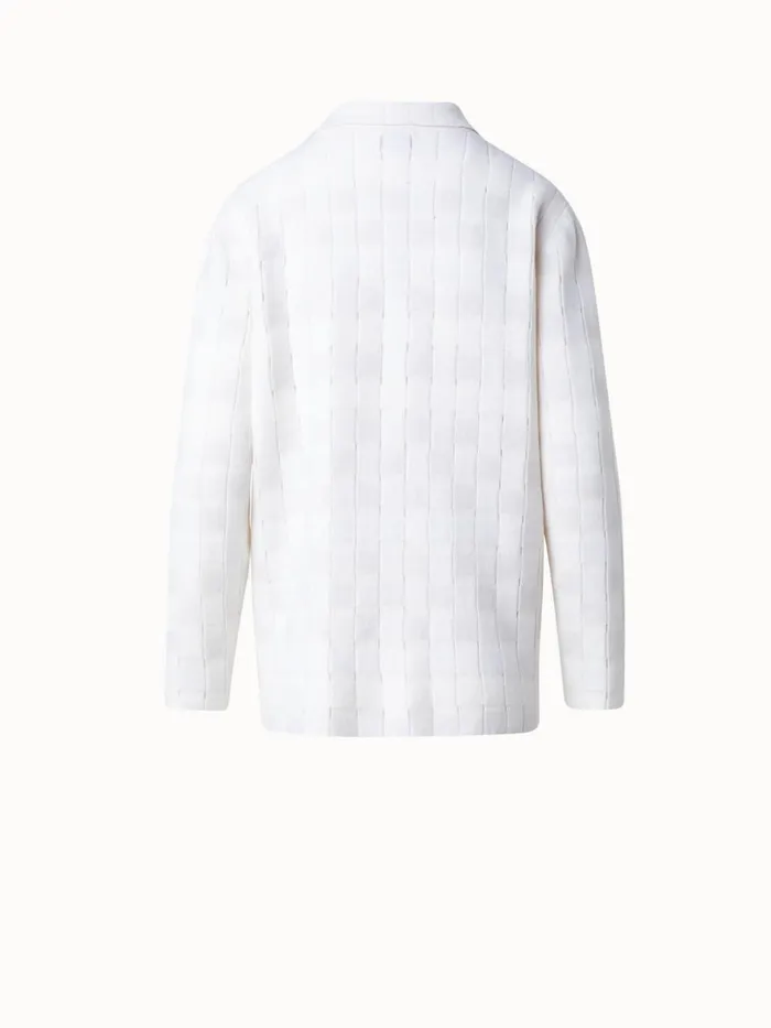 Long Braided Knit Cardigan In Cashmere Blend Ecrugreige Women Akris Cashmere