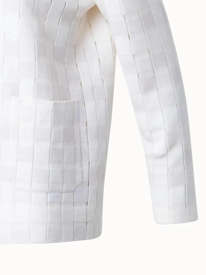 Long Braided Knit Cardigan In Cashmere Blend Ecrugreige Women Akris Cashmere
