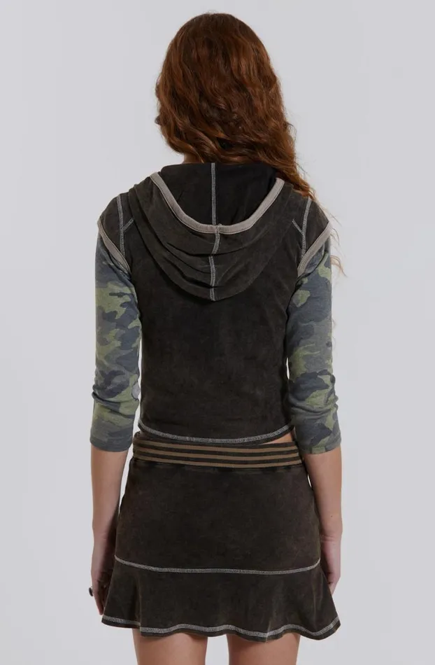 Long Sleeve Tops Women Jaded London Freya Acid Wash Cap Sleeve Top