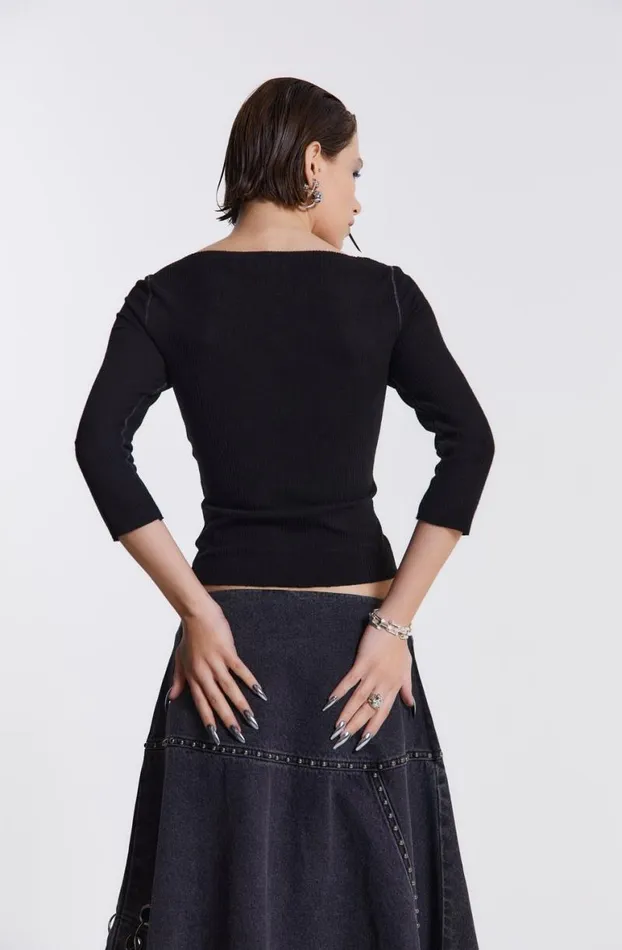 Long Sleeve Tops Women Jaded London Genetta Ribbed Top