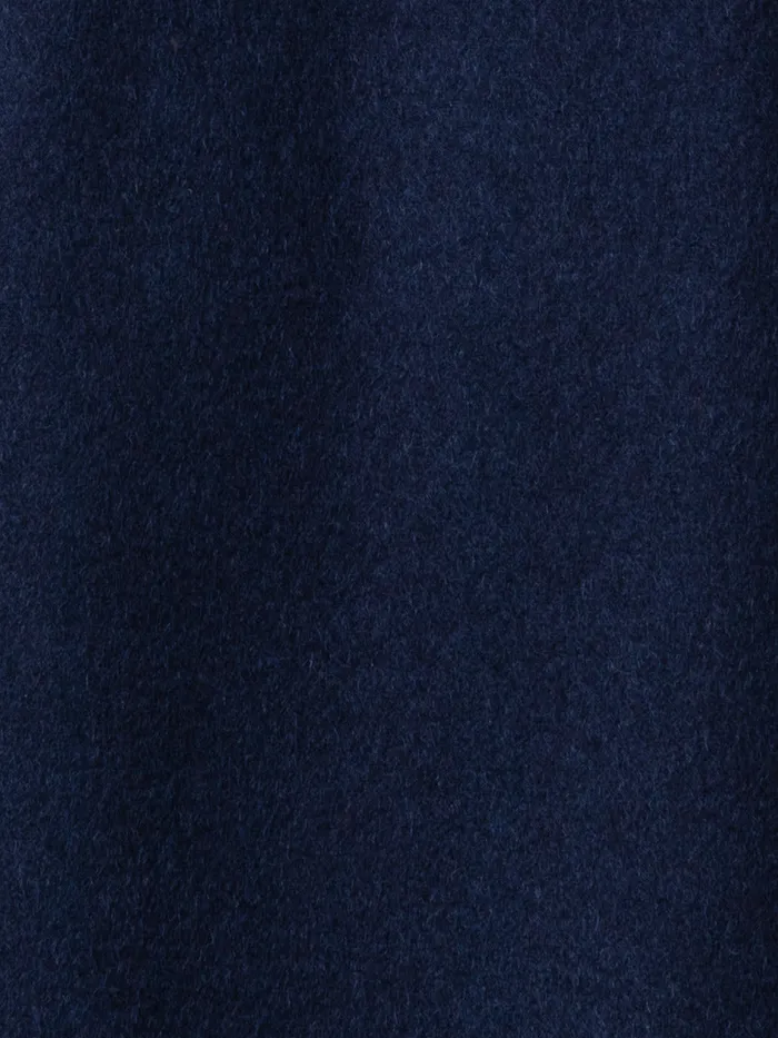 Long Sleeves Cashmere Midi Shirt Dress Navy Women Akris Dresses