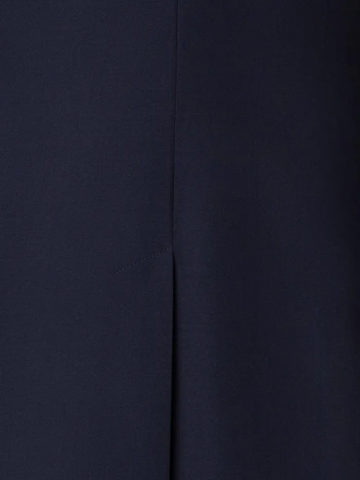 Long Tailored Cool Wool Jacket Navy Women Akris Jackets