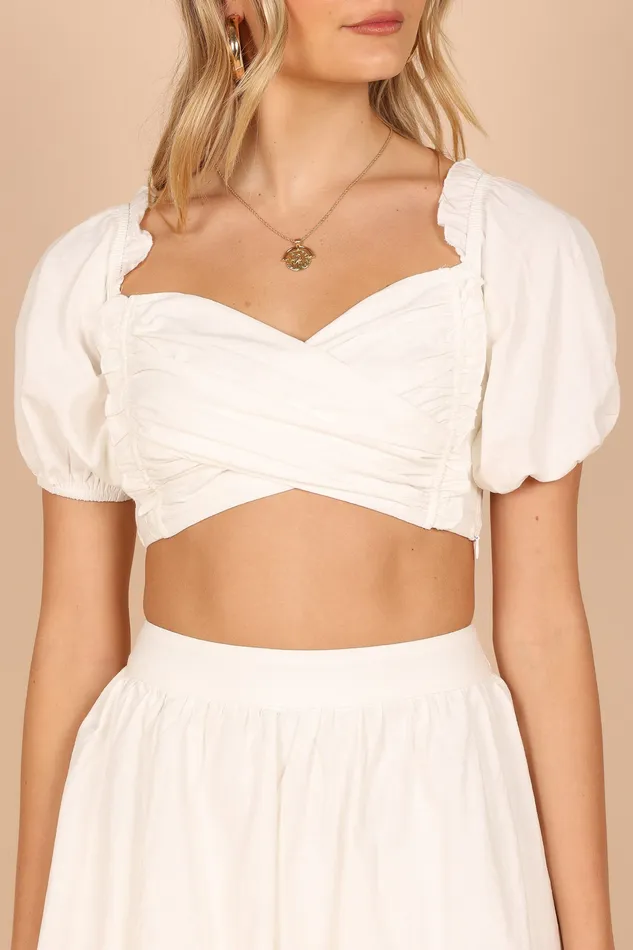 Matching Sets Women Shellie Off Shoulder Cropped Top 8211 White White petalandpup