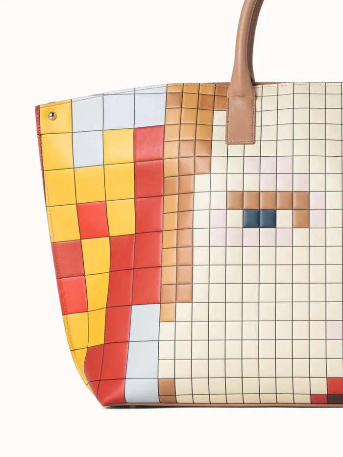 Medium Ai Messenger Bag In Leather With 3D Drei Teile Print Multicolor Women Akris Tote Bags