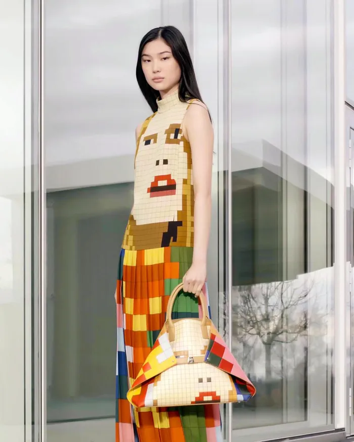 Medium Ai Messenger Bag In Leather With 3D Drei Teile Print Multicolor Women Akris Tote Bags