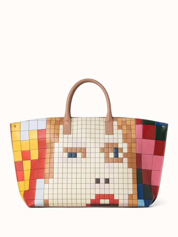Medium Ai Messenger Bag In Leather With 3D Drei Teile Print Multicolor Women Akris Tote Bags