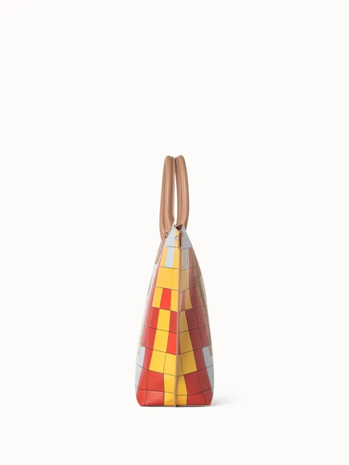 Medium Ai Messenger Bag In Leather With 3D Drei Teile Print Multicolor Women Akris Tote Bags