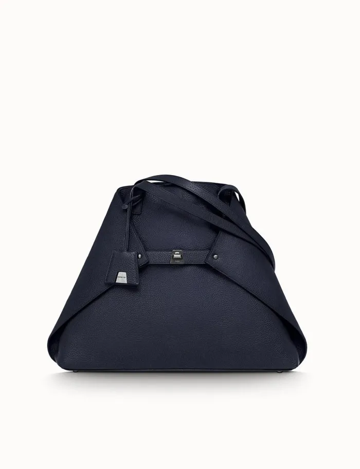 Medium Ai Shoulder Bag In Cervocalf Leather Denim Women Akris Tote Bags