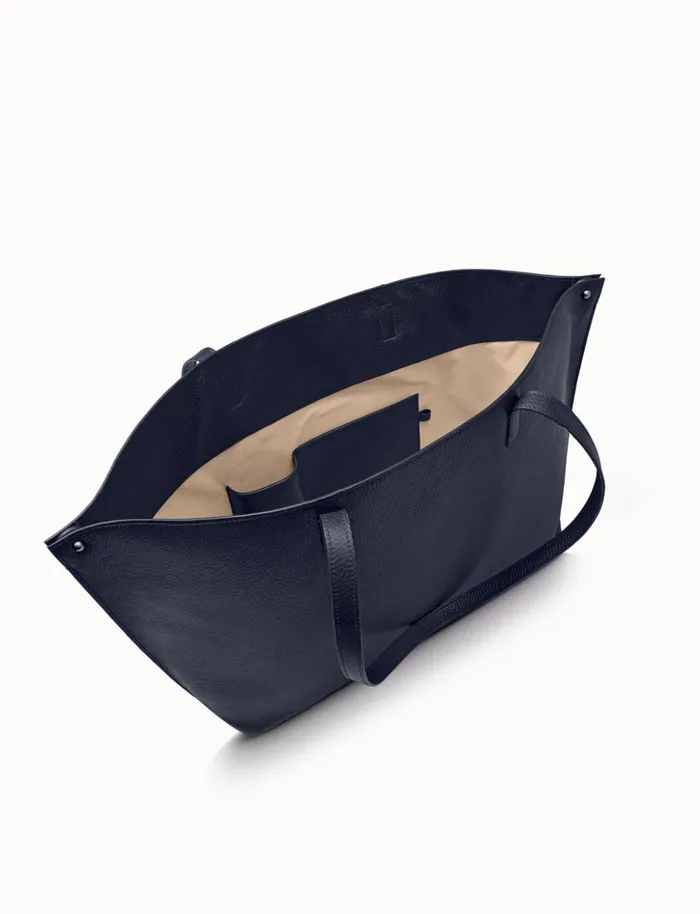 Medium Ai Shoulder Bag In Cervocalf Leather Denim Women Akris Tote Bags