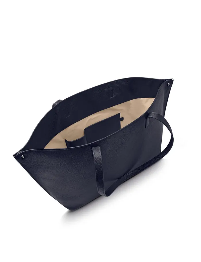 Medium Ai Shoulder Bag In Cervocalf Leather Denim Women Akris Tote Bags