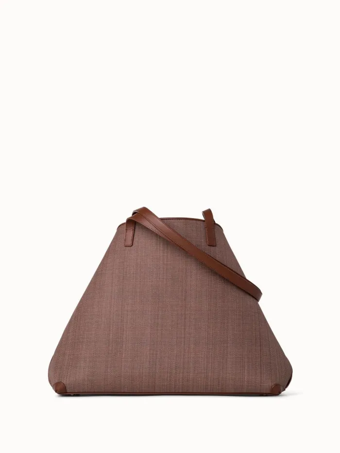 Medium Ai Shoulder Bag In Horsehair Fabric Caramel Women Akris Shoulder Bags