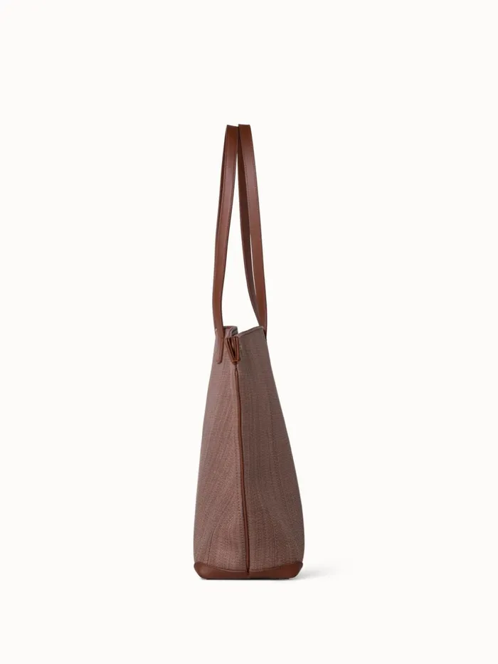 Medium Ai Shoulder Bag In Horsehair Fabric Caramel Women Akris Shoulder Bags