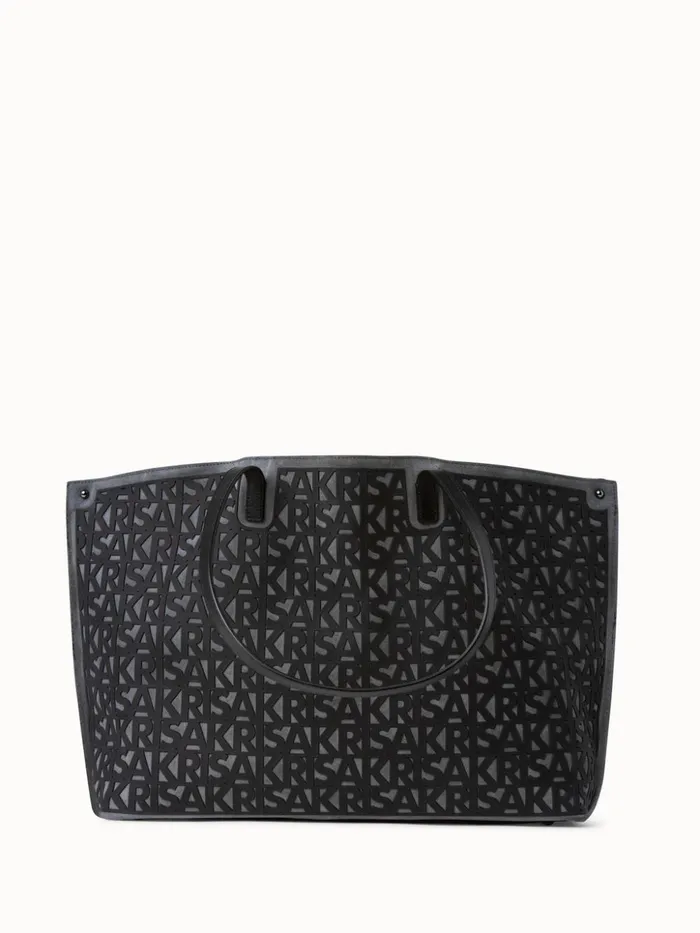 Medium Ai Shoulder Bag In Suede With 3D Infinite Lettering Graphiteblack Women Akris Shoulder Bags