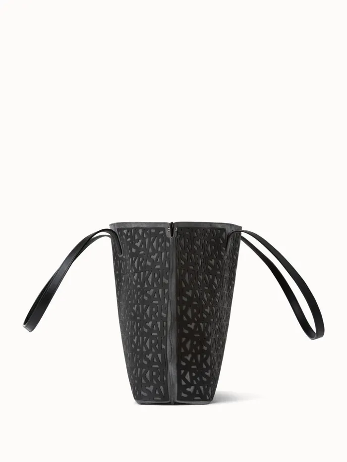 Medium Ai Shoulder Bag In Suede With 3D Infinite Lettering Graphiteblack Women Akris Shoulder Bags