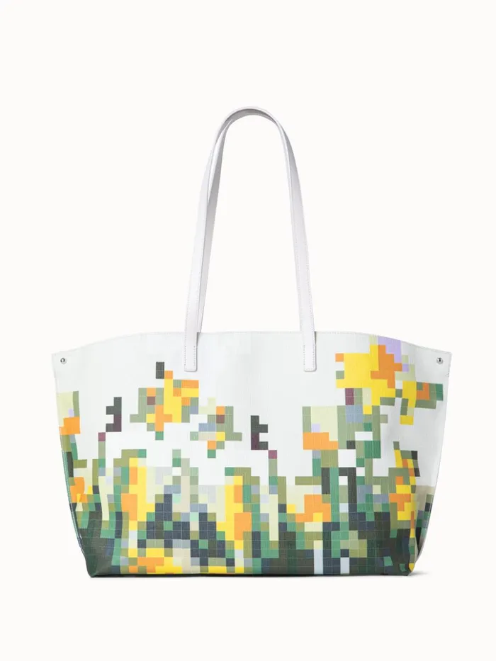 Medium Ai Shoulder Bag With Flowers At Home Print Flowers At Home Women Akris Tote Bags